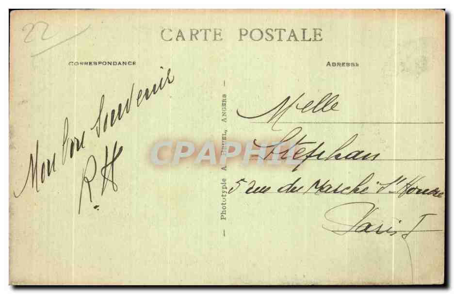 Perros-Guirec - Ploumanach (C.-du-N.) — Le Rocher de la Guérite — éditeur AB, n° 246 — Achterkant