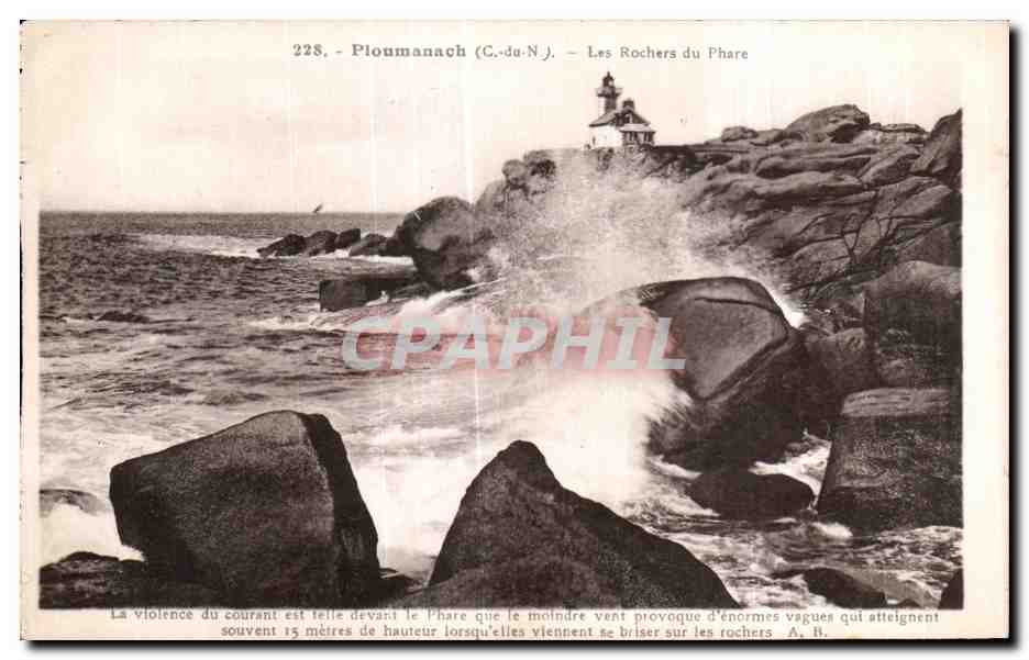 Ploumanach (C.-du-N.) — Les Rochers du Phare — Phototypie A. Krillier, Angers, n° 228