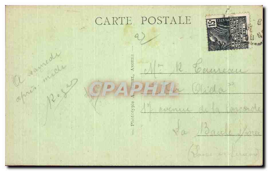 Ploumanach (C.-du-N) — Les Rochers du Phare — Phototype A. HUE, Angers — Verso