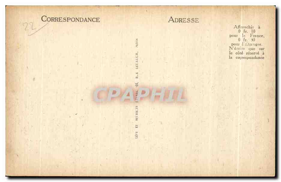 Ploumanach - Le Phare — éditeur Lévy et Meubricin, n°1 — Verso