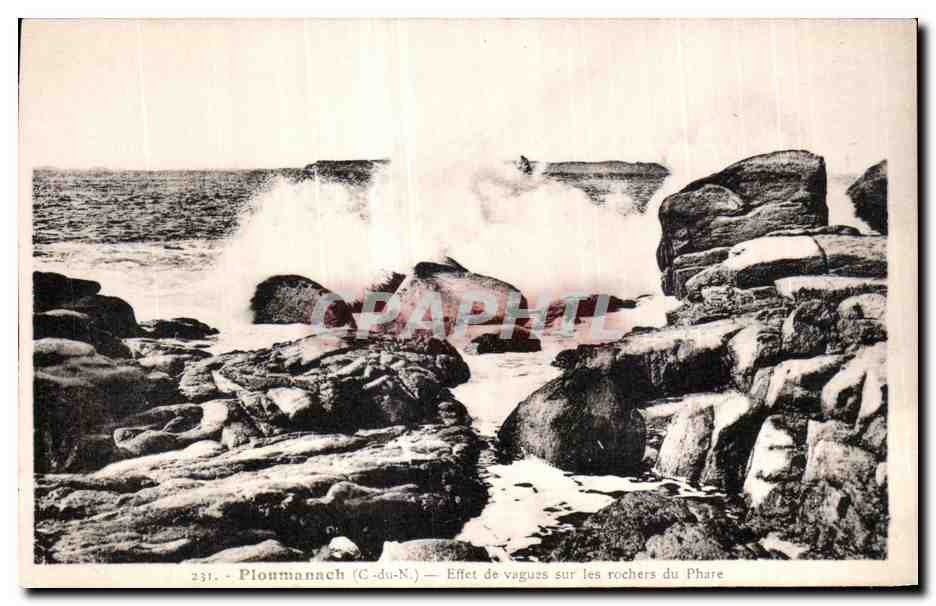 Ploumanach (C.-du-N.) — Effet de vagues sur les rochers du Phare — n° 231