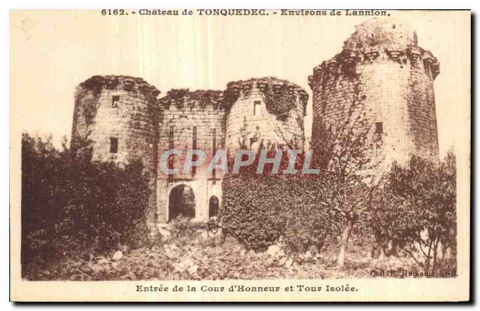 Schloss Tonquedec — Eingang zur Ehrenhof und isolierte Turm — Sammlung E. Harmonie, St-II.