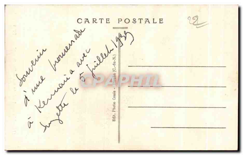 CPA Plouha KERMARIA en ISQUIT interieur de la chapelle La danse macabre  — Rückseite