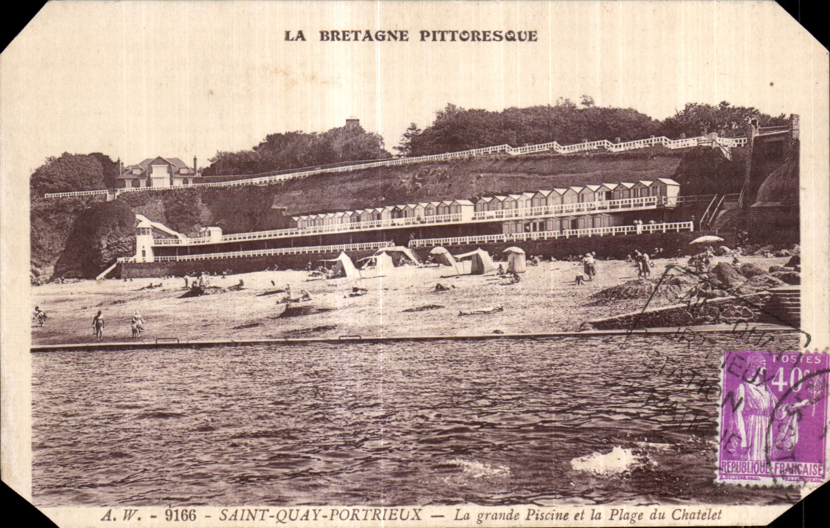Saint-Quay-Portrieux — La grande Piscine et la Plage du Chatelet — A.W. 9166