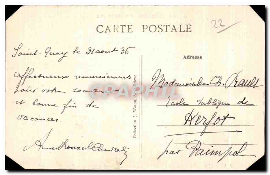 Saint-Quay-Portrieux — La grande Piscine et la Plage du Chatelet — A.W. 9166 — Reverso