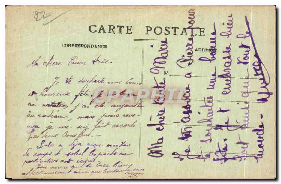 St-Quay (C.-du-N.) — La Plage prise à la Grotte de Lisnin — J. B. Barat, phot.-édit., St Quay — Reverso