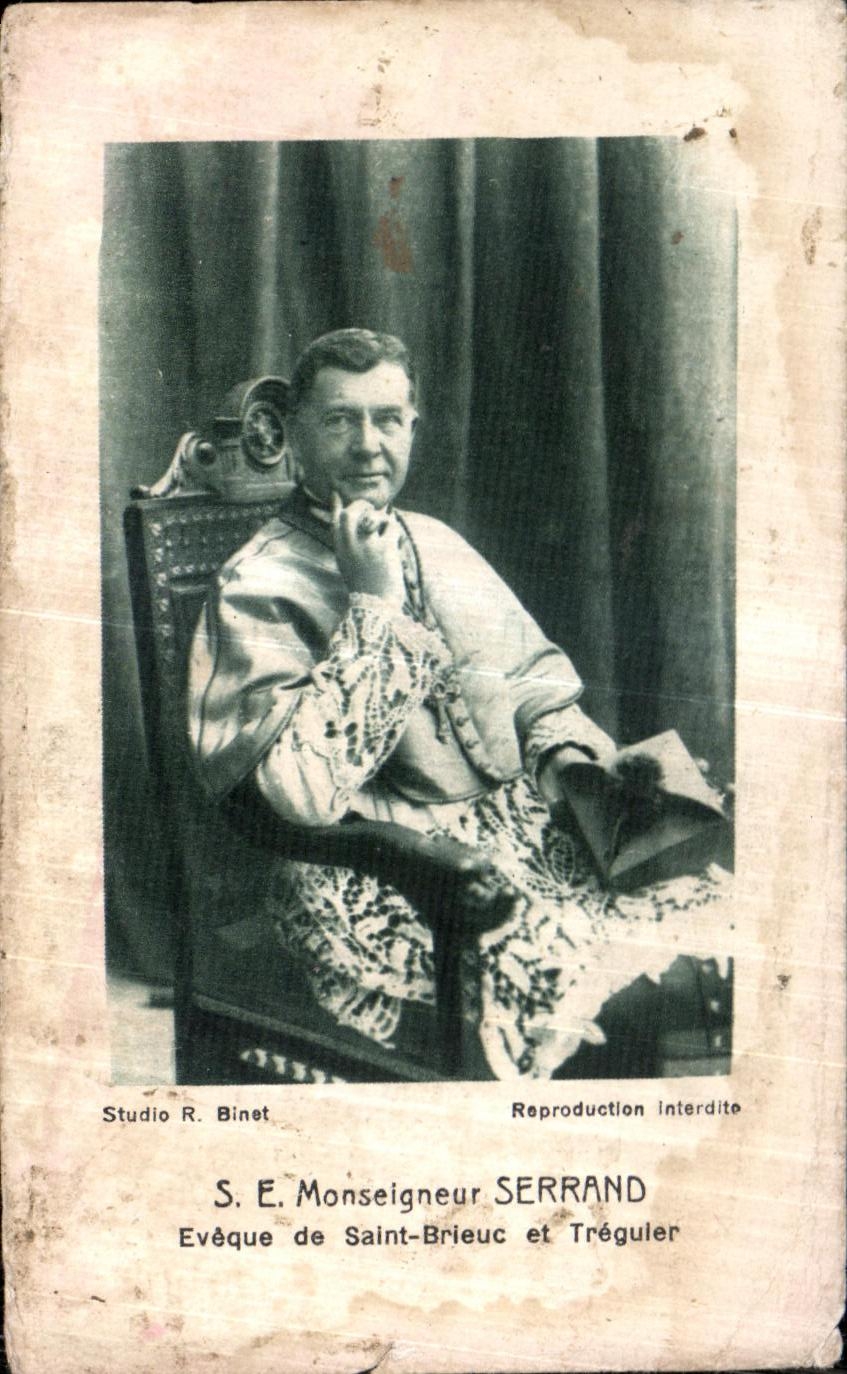 Image Saint Brieuc Monseigneur Serrand Eveque de Saint Brieuc et Treguier Confirmation 1933 Bihan Preigent Le Jan Donnio