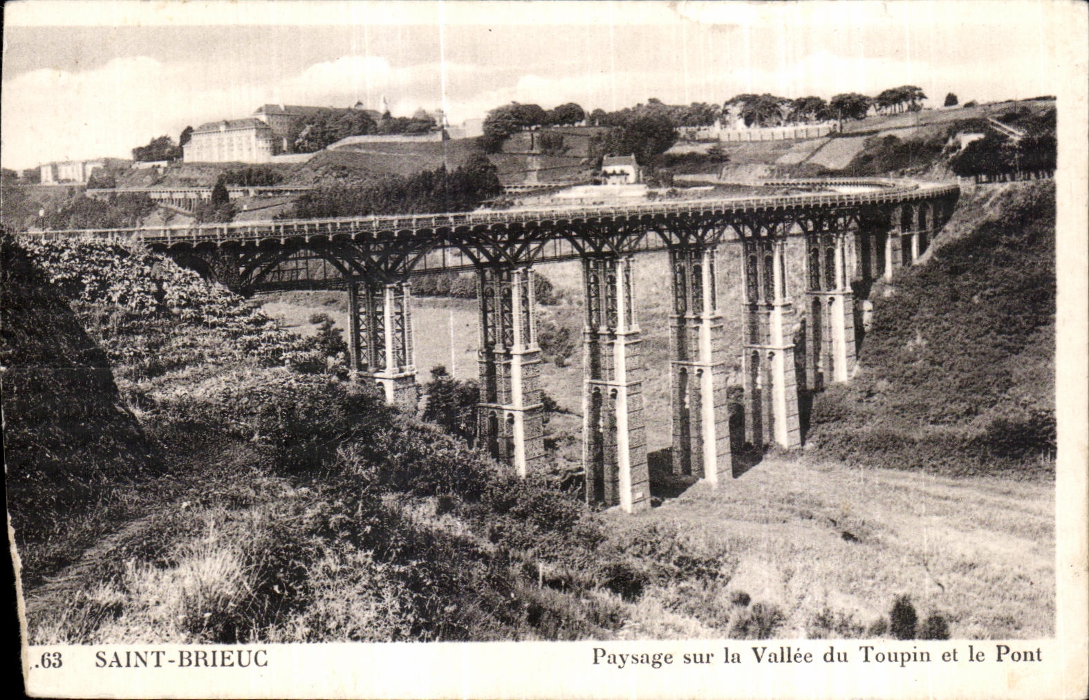 CPA St Brieuc Paysage sur la Vallee du Toupin et le Pont