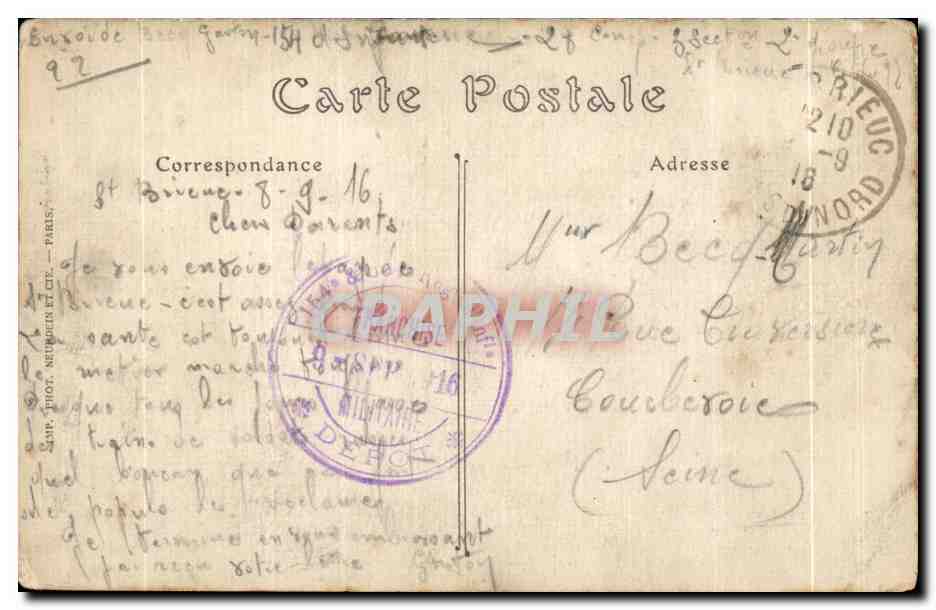 CPA Saint Brieuc Vue generale Prise de Notre Dame de L Esperance — Rückseite