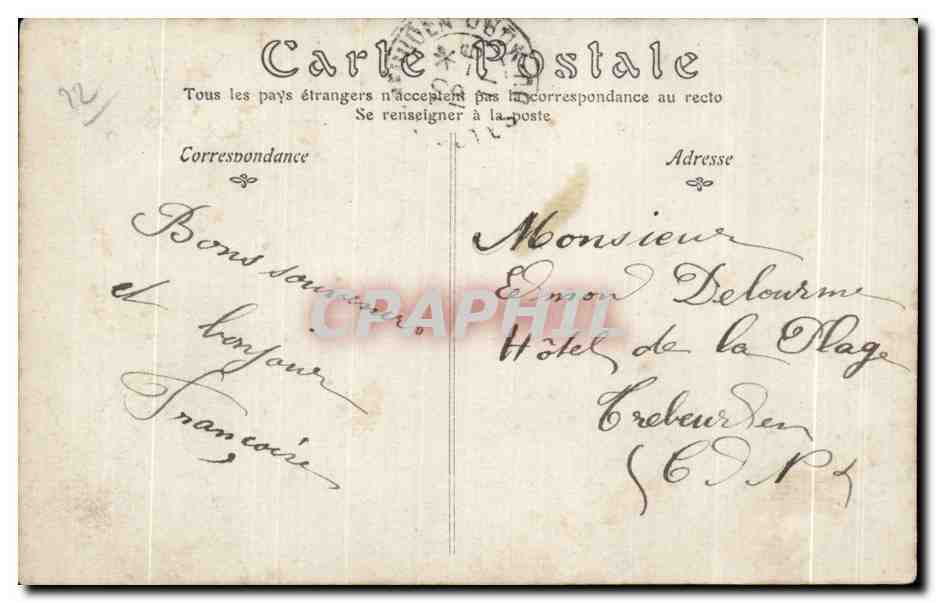 CPA Saint Brieuc La Cathyedrale et L Hotel le Ville — Rückseite