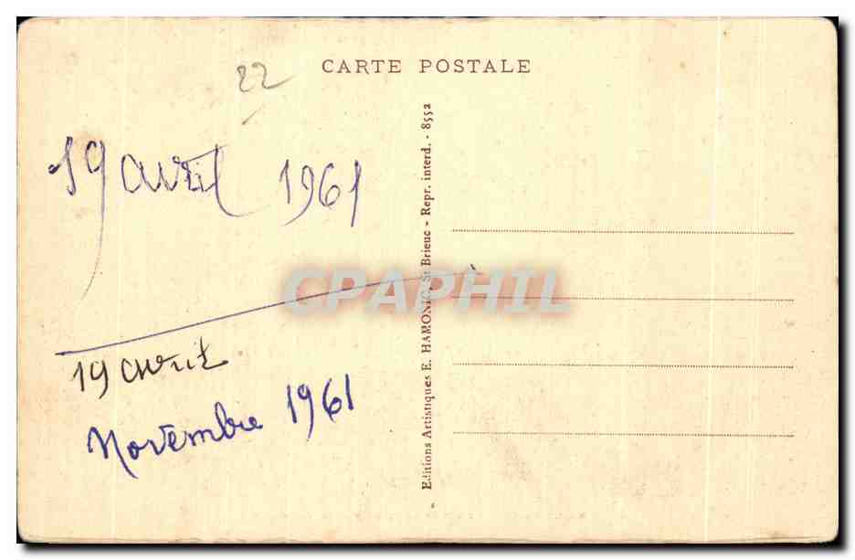 Saint-Brieuc - Cathédrale et Hôtel de Ville — Éditions E. Hamon — Verso