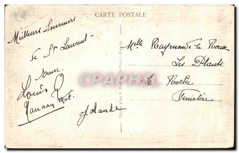 Saint-Brieuc - Le Phare du Légué pas grande marée — Édition d'Art E. Hamon, St-Brieuc — Reverso