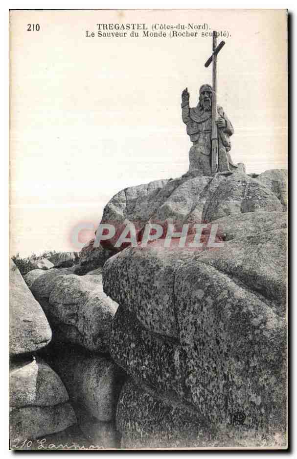 TREGASTEL (Côtes-du-Nord) — Le Sauveur du Monde (Rocher sculpté) — Neurouen Frères, Imp. Créteil, Paris-Corfeuil