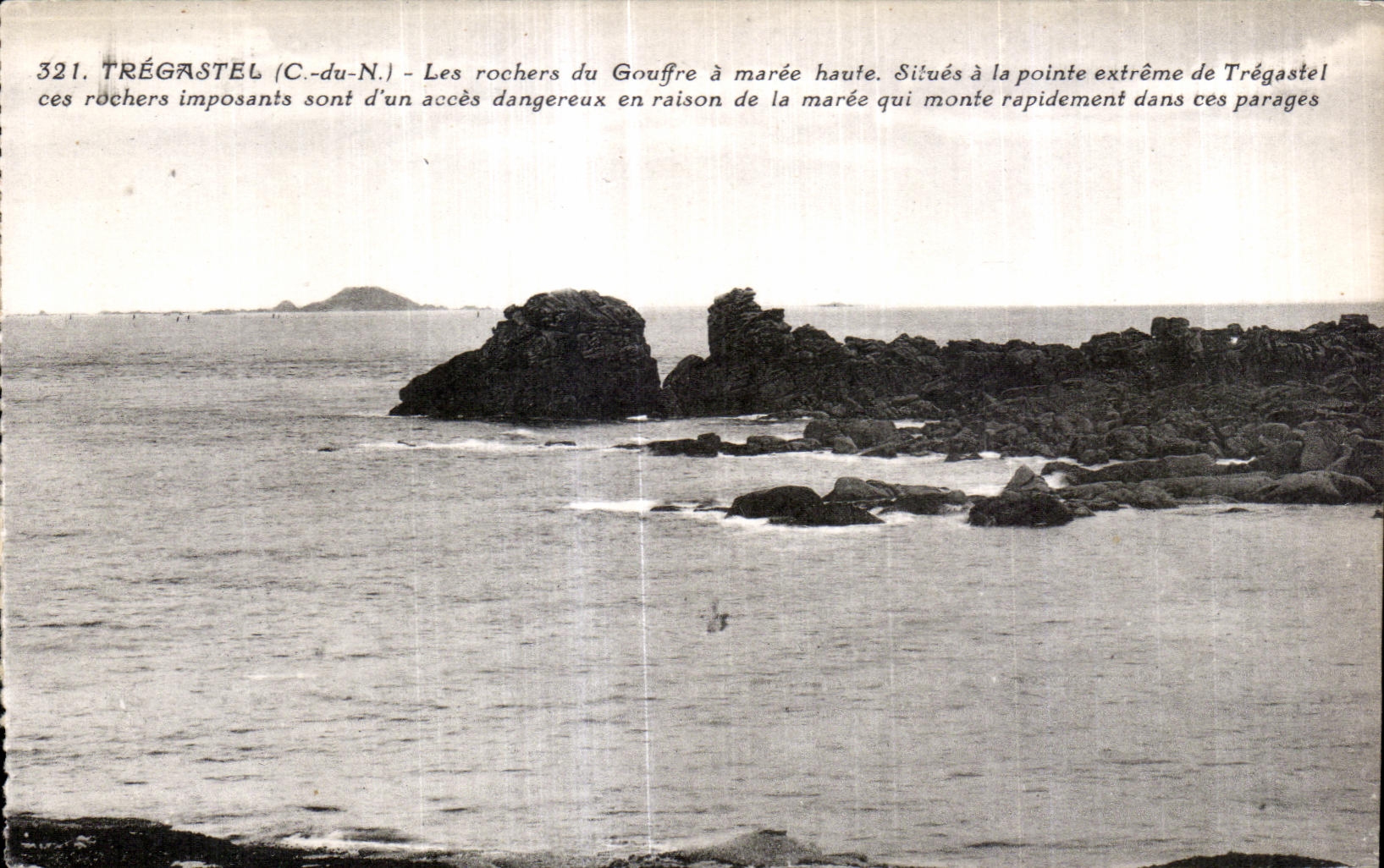 Trégastel (C.-du-N.) — Les rochers du Gouffre à marée haute — Phototype A. Brull, Angers
