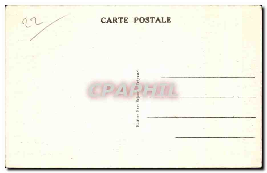 CPA Tregastel(C du N) Le Plage vue du petit Gouffre — Rückseite