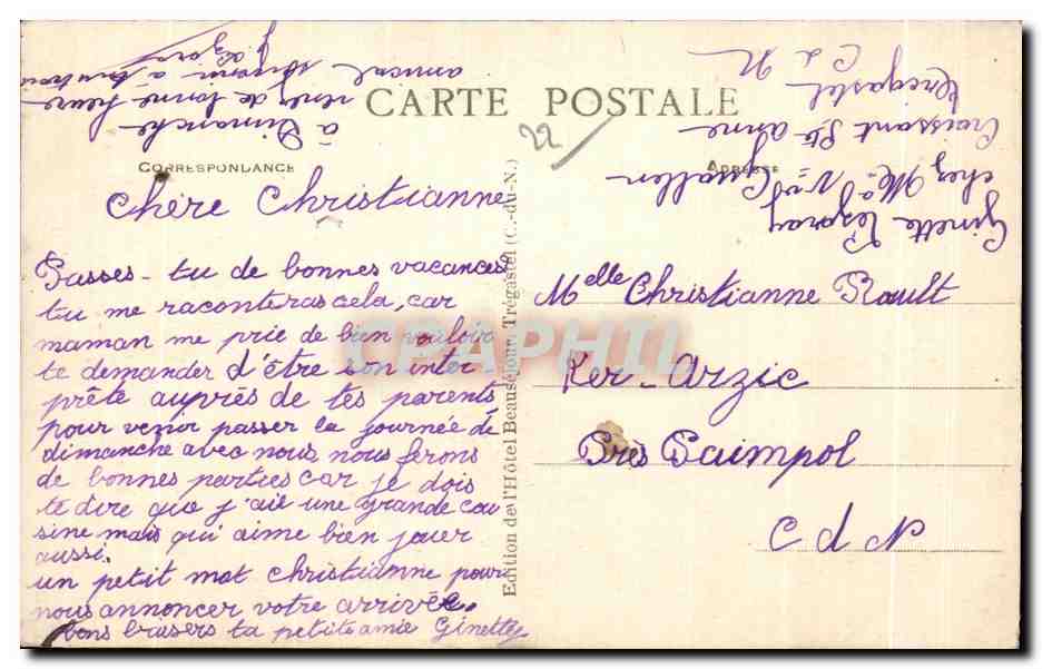 Trégastel (C.-du-N.) - Le Gouffre — éd. A.B. n°348 — Reverso