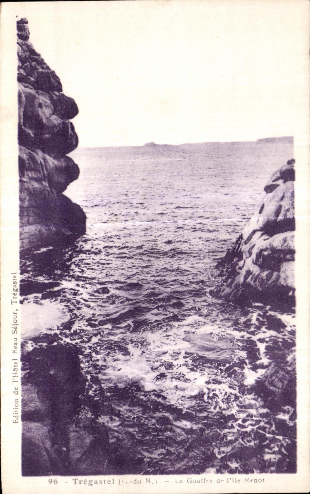Trégastel (c.-du-N.) — Le Gouffre de l'Île Renot — Édition de l'Hôtel Beau Séjour, Trégastel, n°96