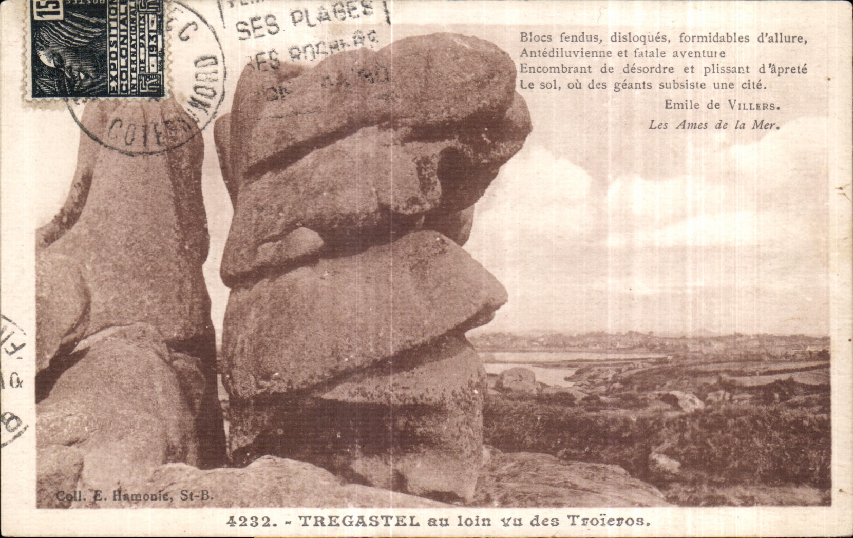 TREGASTEL au loin vu des Troëros — Coll. E. Hamonie, St-B. — 4232