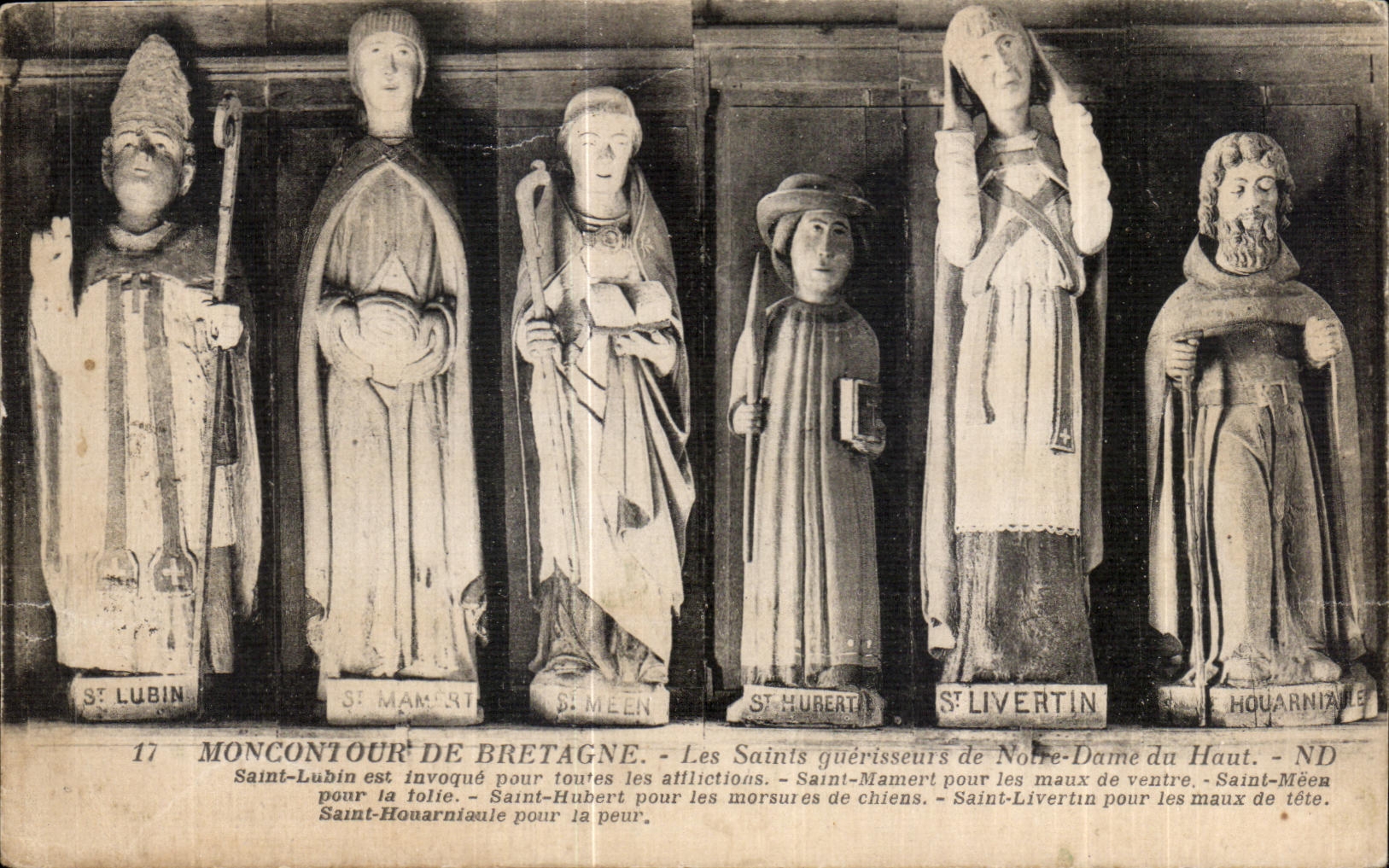 CPA Moncontour De Bretagne Les Saints guerisseurs de Notre Dame du Haut Saint Lubin est invoque toutes les attlications