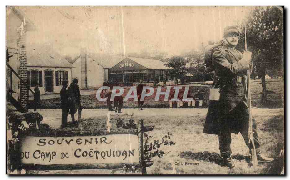 CPA Souvenir Du Camp De Coetquidan Militaria