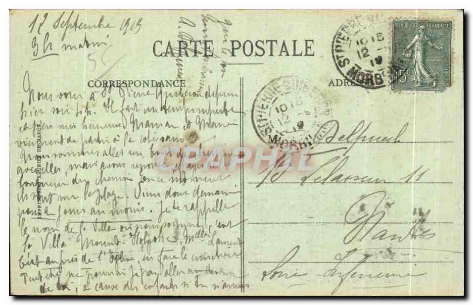 CPA Carnac Portail de I Eglise — Rückseite