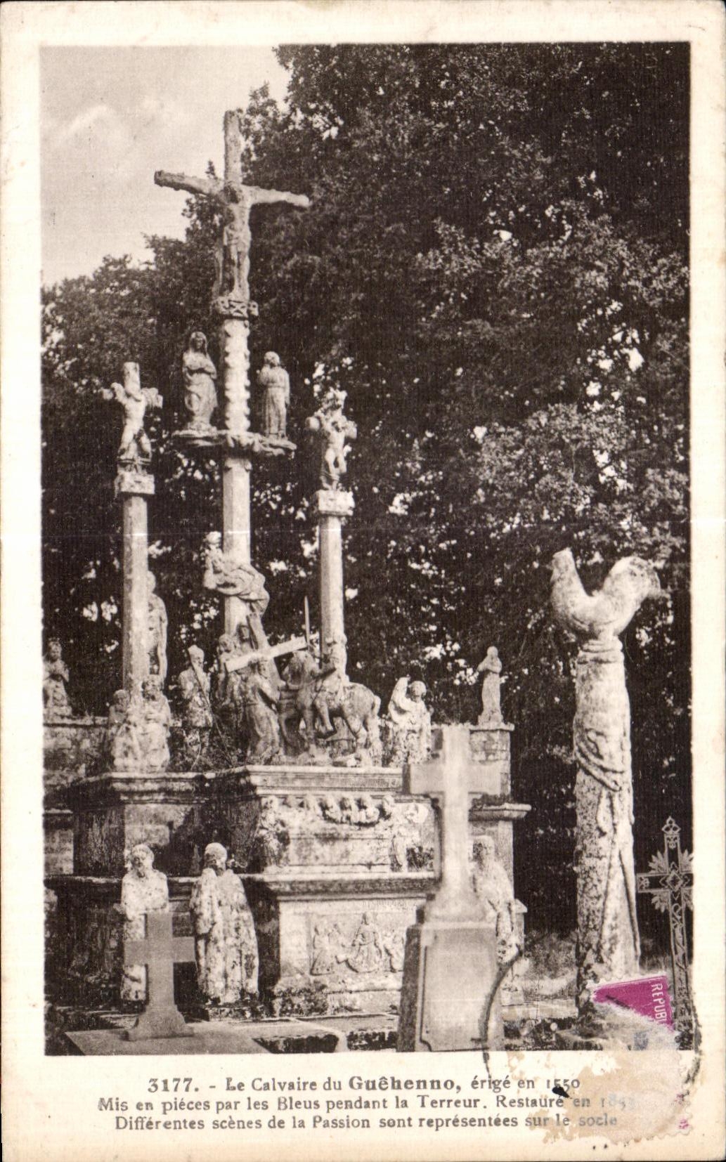 Le Calvaire du Guéhenno — érigé en 1550, restauré en 1893 — série 3177