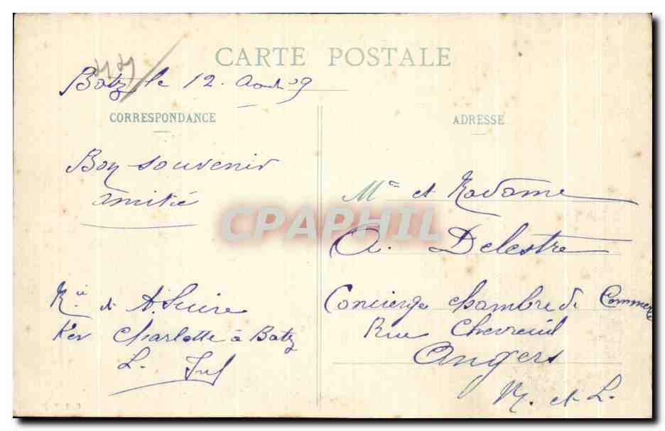 CPA Le Bourg de Batz Le Pont du Diable un jour de tempete — Back