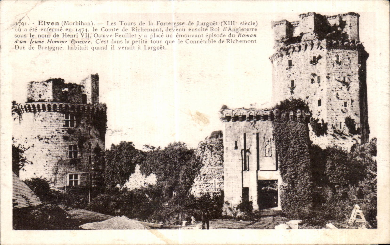 CPA Elven (Morbihan) Les Tours de la Forteresse de Largoet (XIII siecle) ou a ete