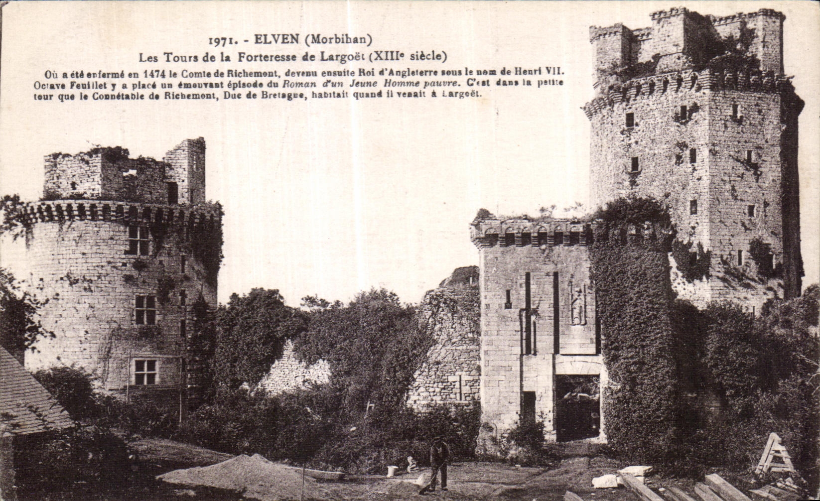 CPA Elven (Morbihan) Les Tours de la Forteresse de Largoet (XIII siecle) Ou a ete