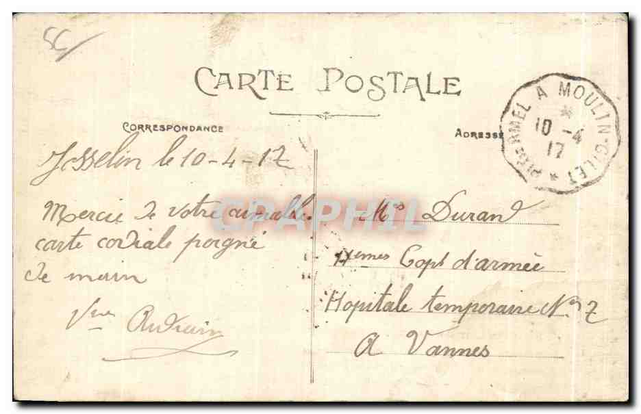 CPA Josselin Vue panoramique Le Chateau et la ville furent pris par Henri roi d Angleterre en Tout fut — Rückseite