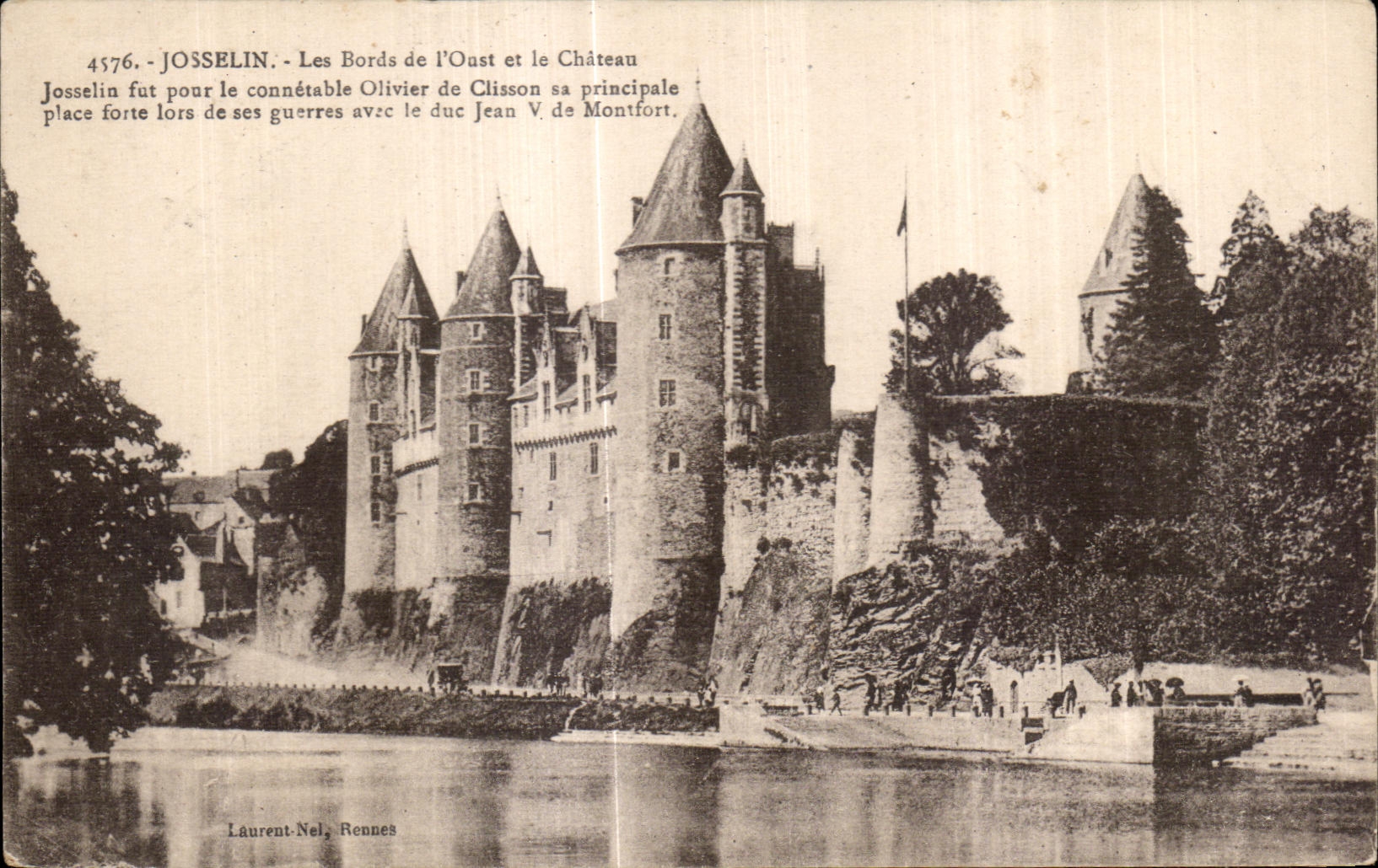 Josselin - Les Bords de l'Oust et le Château — Laurent-Nel, Rennes, n°4576