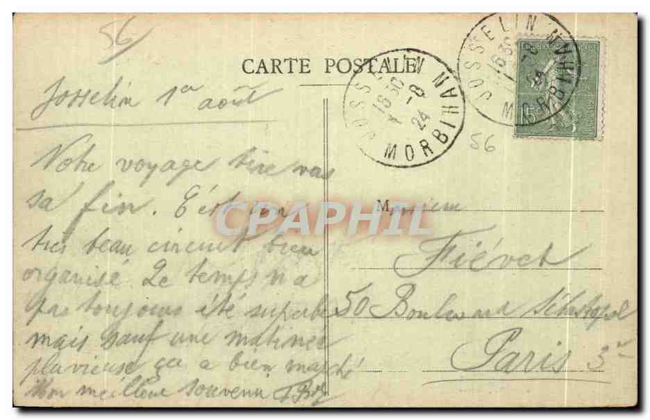 Josselin - Les Bords de l'Oust et le Château — Laurent-Nel, Rennes, n°4576 — Rückseite
