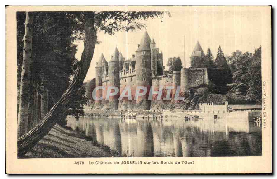 Le Château de JOSSELIN sur les Bords de l'Oust — Coll. VILLARD QUIMPER, n° 4979