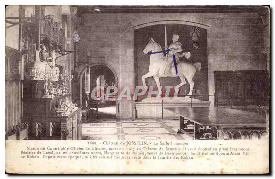 Château de Josselin — La Salle à manger — Éditeur : Lauret, Rennes