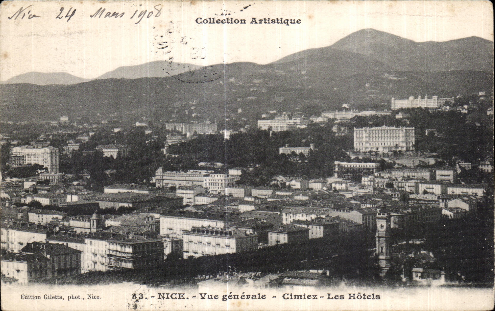 CPA Nice Vue generale Cimie Les Hotels