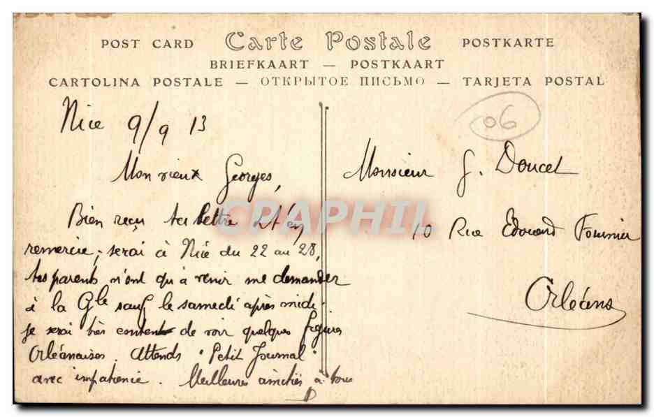 CPA Nice L Entree du Port et le Mont Boron Bateaux — Rückseite