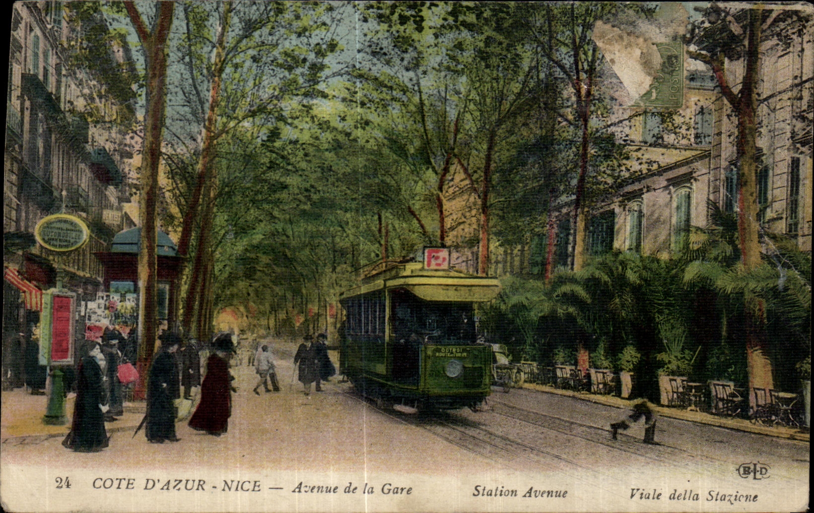 CPA Cote D Azur Nice Avenue de la Gare Station Avenue Tramway