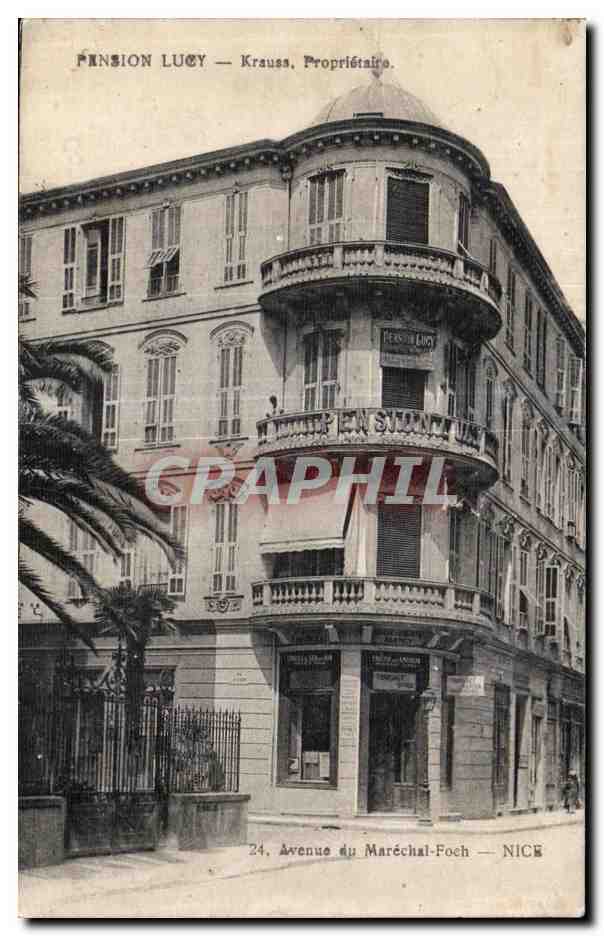 CPA Avenue du Marechal Foch Nice Pension Lucy Krauss