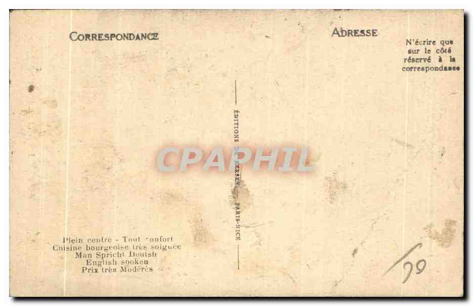 CPA Avenue du Marechal Foch Nice Pension Lucy Krauss — Rückseite