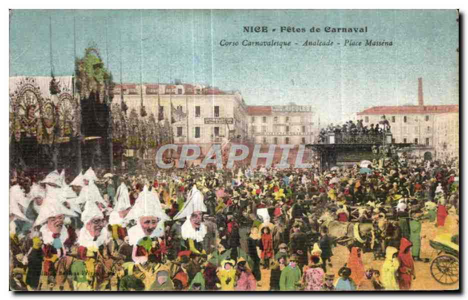 CPA Nice Petes de Carnaval Corso Carnavalesque Analcade Place Massene