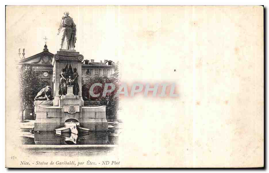CPA Nice Statue de Garibaldi par Etex