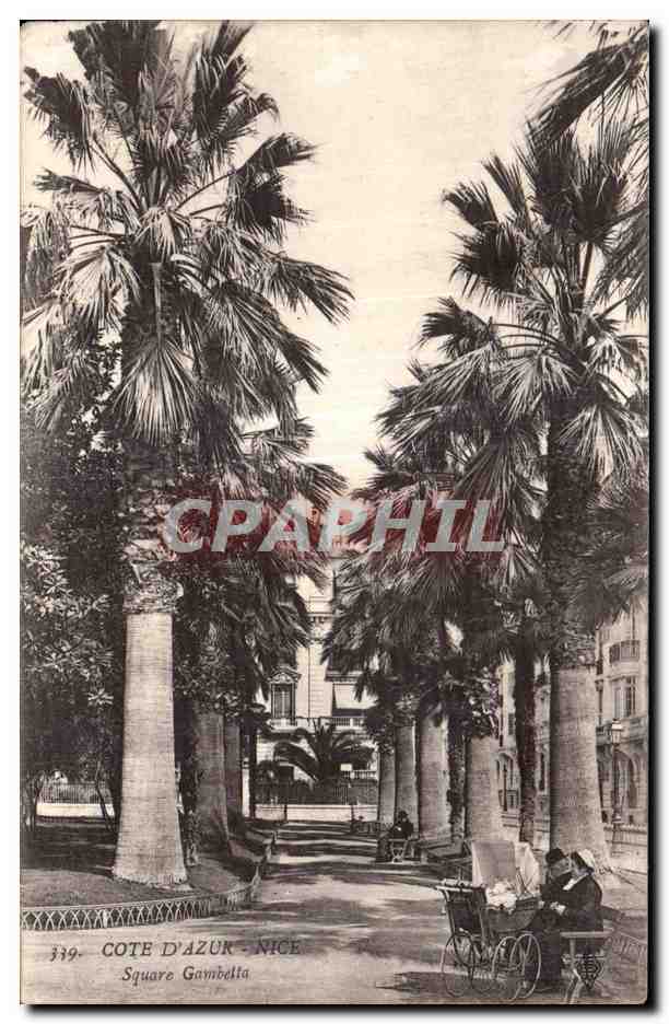 CPA Nice D Azur Nice Square Gambetta Nourrice et landeau