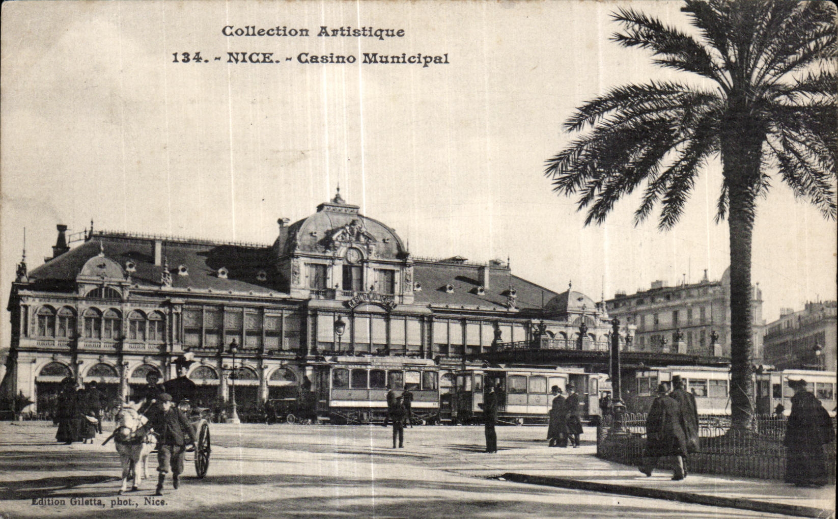 CPA Collection Artistique Nice Casino Municipal Tramway