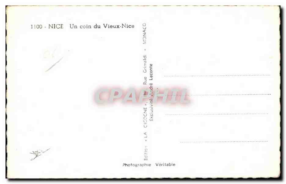 CPA Nice Un coin du Vieux Nice Enfants — Rückseite