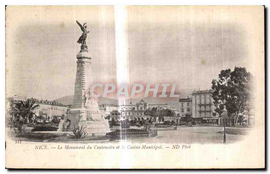 CPA Nice Le Monument du Centenaire et le Cassino Municipal
