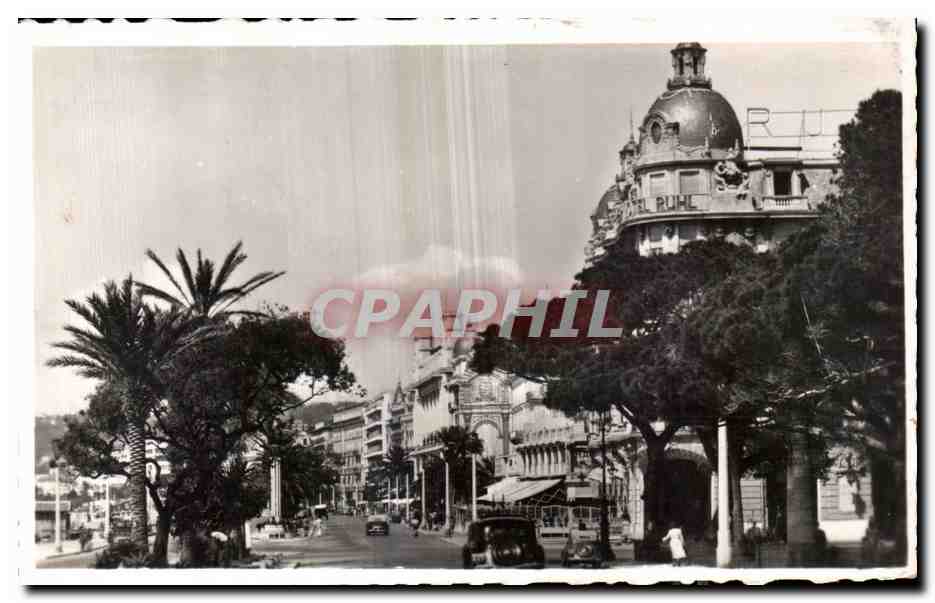 CPA NIce La Promenade des Anglais et le Palais de la Mediterrance