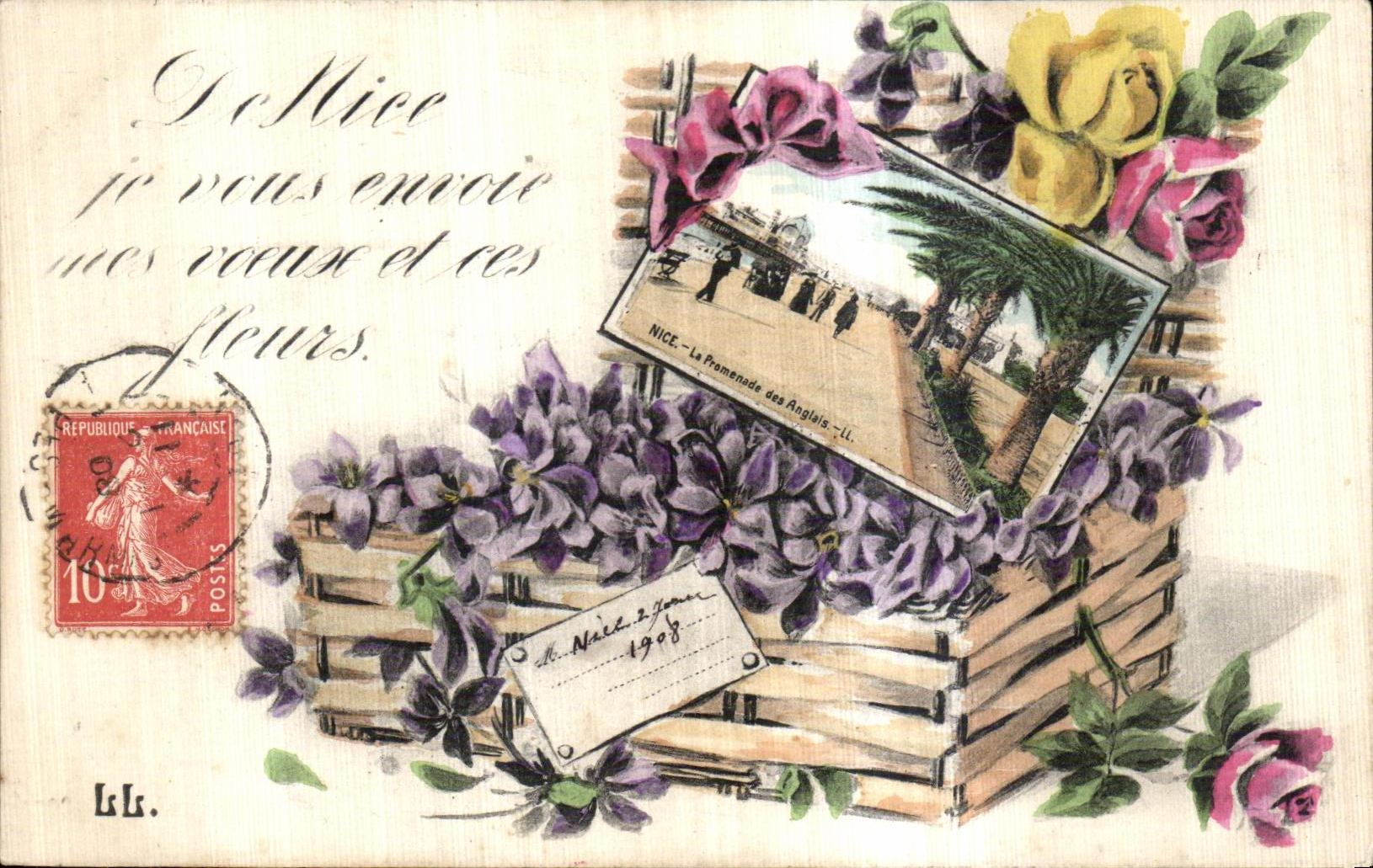 CPA Nice Le Promenade des anglais Fleurs 