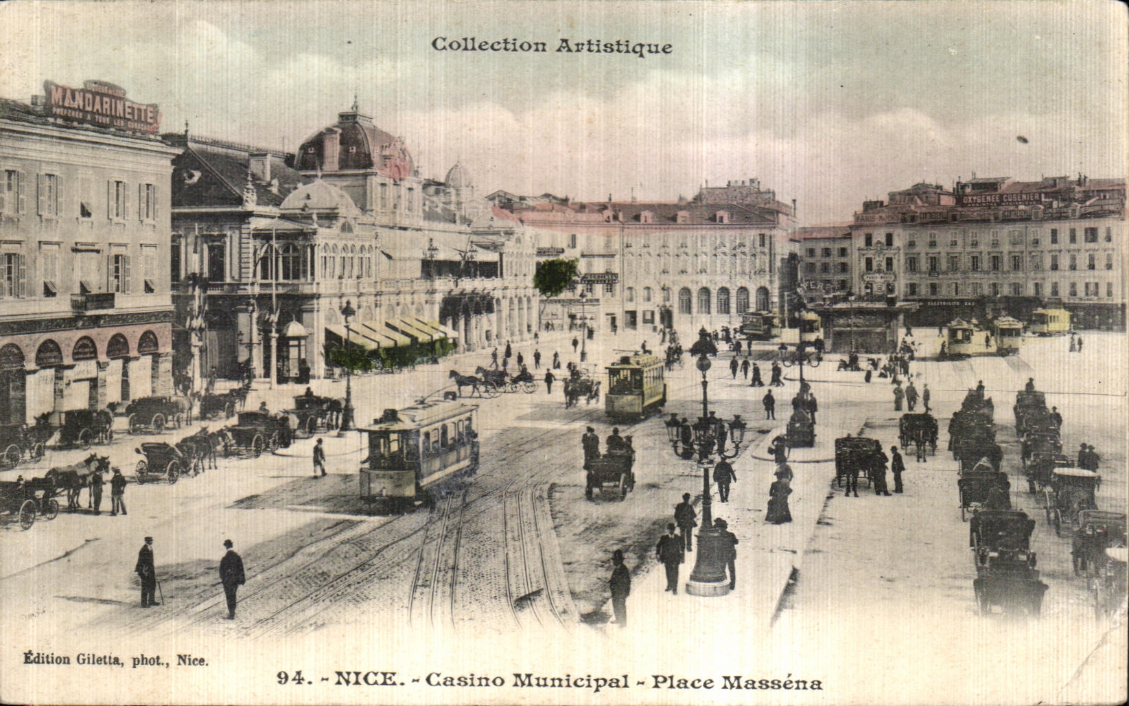 CPA Nice Casino Municipal Place Massena tramways
