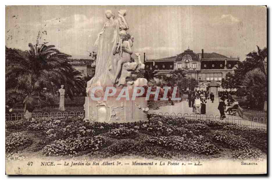 CPA Nice Le Jardin du Roi Albert Monument La Poesie