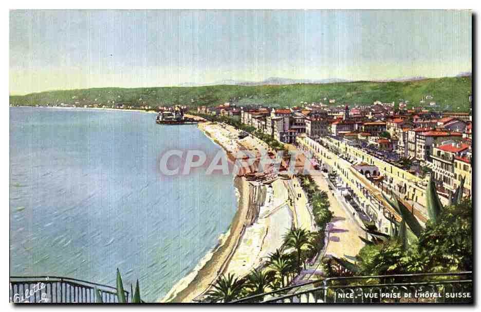 CPA Nice Vue Prise L Hotel Suisse